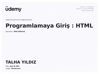 Udemy - Programlamaya Giriş — HTML