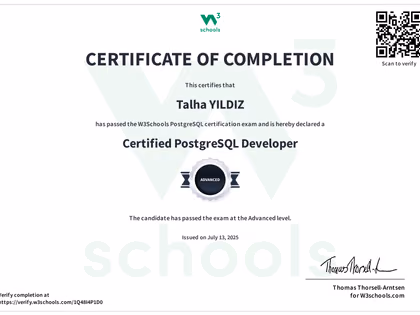 W3Schools - Certified PostgreSQL Developer